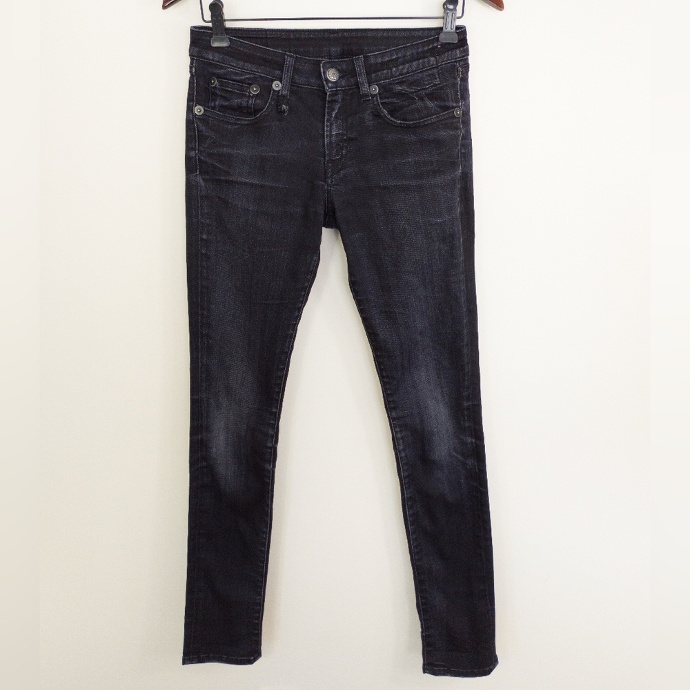 R13 Black Skinny Jeans Italian Stretch Denim Size 27 Style R13W0002-1